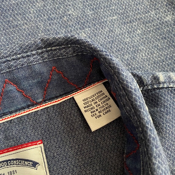 NWOT Thread & Cloth Men's Short Sleeve Dress Shirt Button-Up Sz Medium - Picture 7 of 7